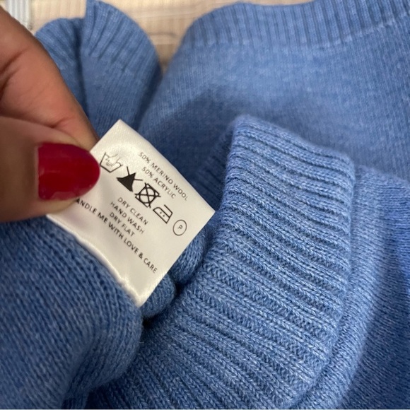 Peachy Den Merino Wool Blend Knit Pull On Shorts In Blue Women's Size S - Picture 5 of 5